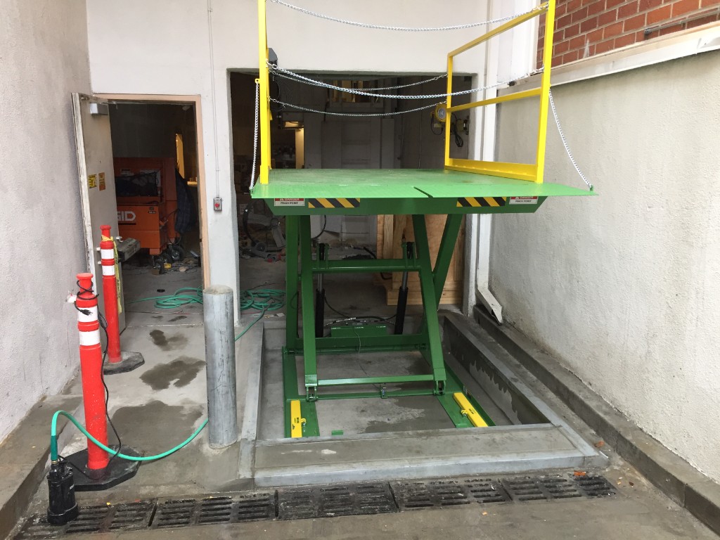 After warehouse access upgrade with new lift platform installed